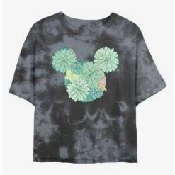 Coupon 🛒 Disney Mickey Mouse Succulents Tie-Dye 👧 Girls Crop T-Shirt ✨
