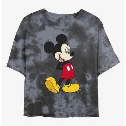 Flash Sale 🔥 Disney Mickey Mouse Traditional Mickey Tie-Dye 👧 Girls Crop T-Shirt 🔔