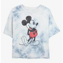 Deals ⌛ Disney Mickey Mouse Vintage Classic Tie-Dye 👧 Girls Crop T-Shirt ⌛