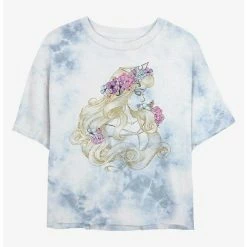 Cheap 🔥 Disney Sleeping Beauty Shimmering Beauty Tie-Dye 👧 Girls Crop T-Shirt ⭐