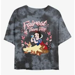 Best reviews of 🧨 Disney Snow White and the Seven Dwarfs The Fairest Of Them All Tie-Dye 👧 Girls Crop T-Shirt 😍