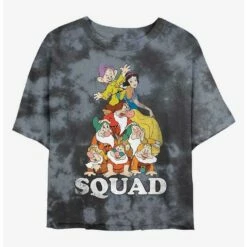 Deals 🤩 Disney Snow White and the Seven Dwarfs Squad Tie-Dye 👧 Girls Crop T-Shirt ⭐