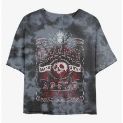 New ✔️ Disney Snow White and the Seven Dwarfs Take A Bite Tie-Dye 👧 Girls Crop T-Shirt 🔔