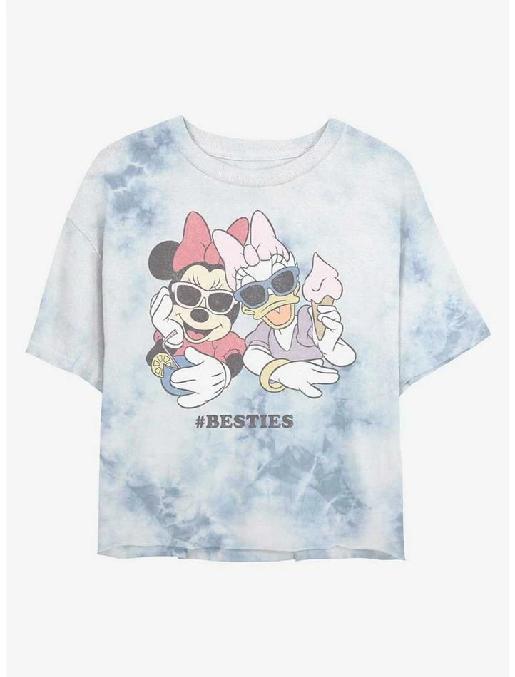 Promo ๐ Disney Minnie Mouse Besties Minnie and Daisy Tie-Dye ๐ง Girls Crop T-Shirt โญ