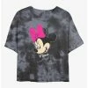 Brand new 🌟 Disney Minnie Mouse Big Face Tie-Dye 👧 Girls Crop T-Shirt 🎁