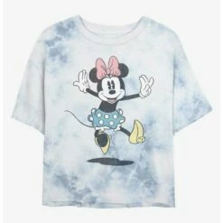 Deals 🎁 Disney Minnie Mouse Minnie Jump Tie-Dye 👧 Girls Crop T-Shirt 🤩