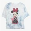 Budget 👍 Disney Minnie Mouse Polka Dot Minnie Tie-Dye 👧 Girls Crop T-Shirt 🎁