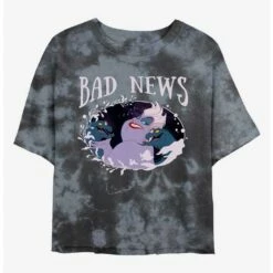 New 👏 Disney Villains Ursula Bad News Tie-Dye 👧 Girls Crop T-Shirt 🥰