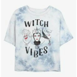 Outlet 👍 Disney Villains Witch Vibes Ursula, Evil Queen, and Maleficent Tie-Dye 👧 Girls Crop T-Shirt 🥰