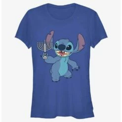 Promo 🔥 Disney Lilo & Stitch Hanukkah Menorah 👧 Girls T-Shirt 🔔
