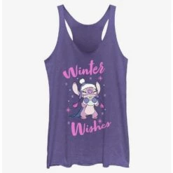 Discount 🧨 Disney Lilo & Stitch Angel Winter Wishes 👧 Girls Tank 👏