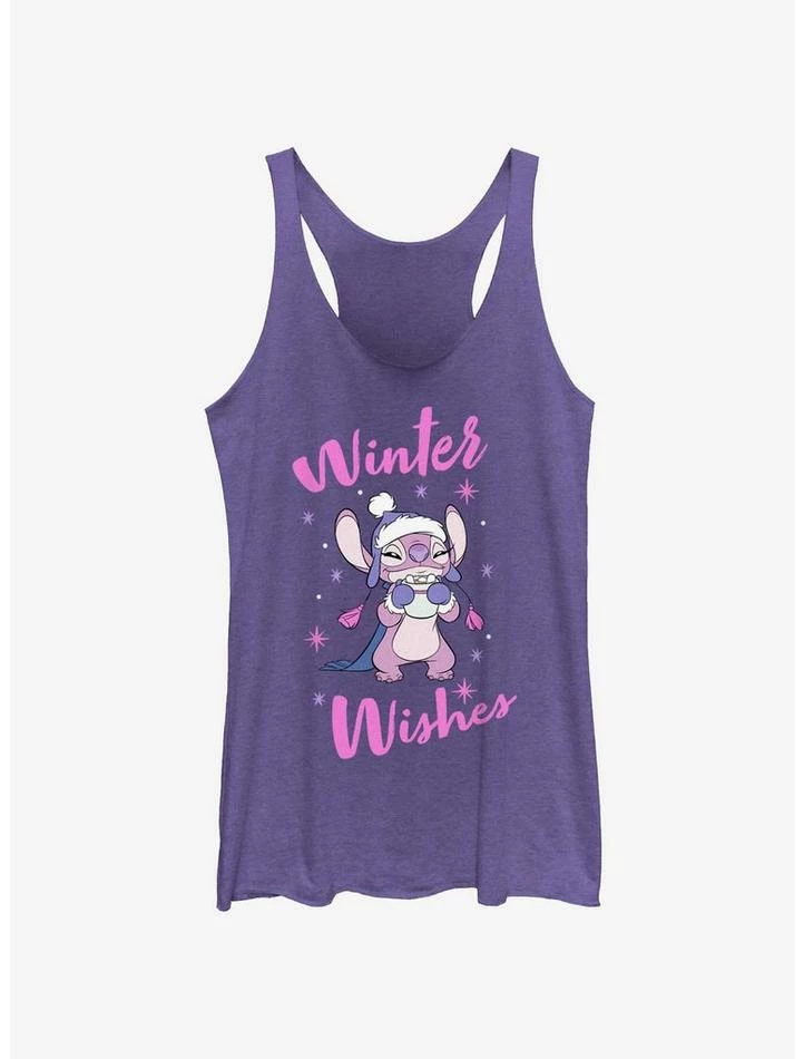 Discount ๐งจ Disney Lilo & Stitch Angel Winter Wishes ๐ง Girls Tank ๐