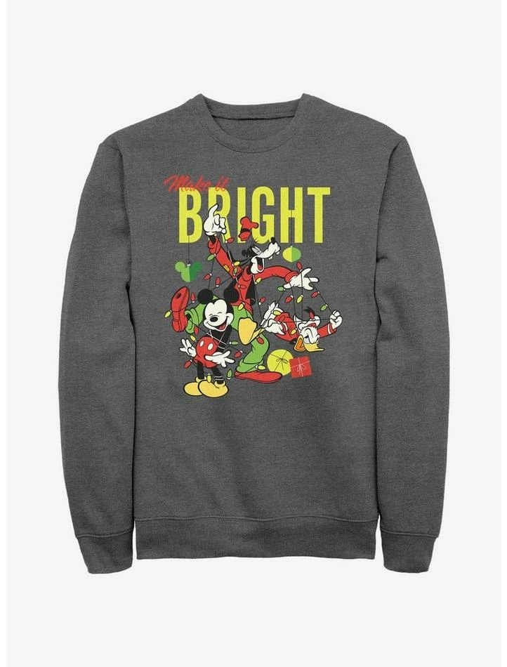 Best Pirce 🎉 Disney Mickey Mouse Bright 🎅 Christmas Mickey, Goofy, and Donald Sweatshirt 😍