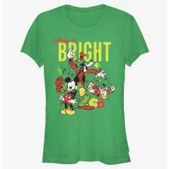 Hot Sale ⭐ Disney Mickey Mouse Bright 🎄 Christmas Mickey, Goofy, and Donald 👧 Girls T-Shirt 🎁