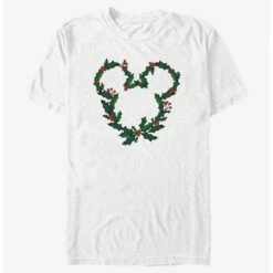 Discount 💯 Disney Mickey Mouse Mistletoe Wreath Ears T-Shirt 🌟