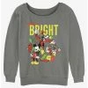 Hot Sale 🧨 Disney Mickey Mouse Bright 🎁 Christmas Mickey, Goofy, and Donald 👧 Girls Slouchy Sweatshirt 🛒