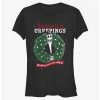 Cheap 🌟 Disney The Nightmare Before ❄ Christmas Santa Jack Season's Creepings Wreath 👧 Girls T-Shirt 🔔