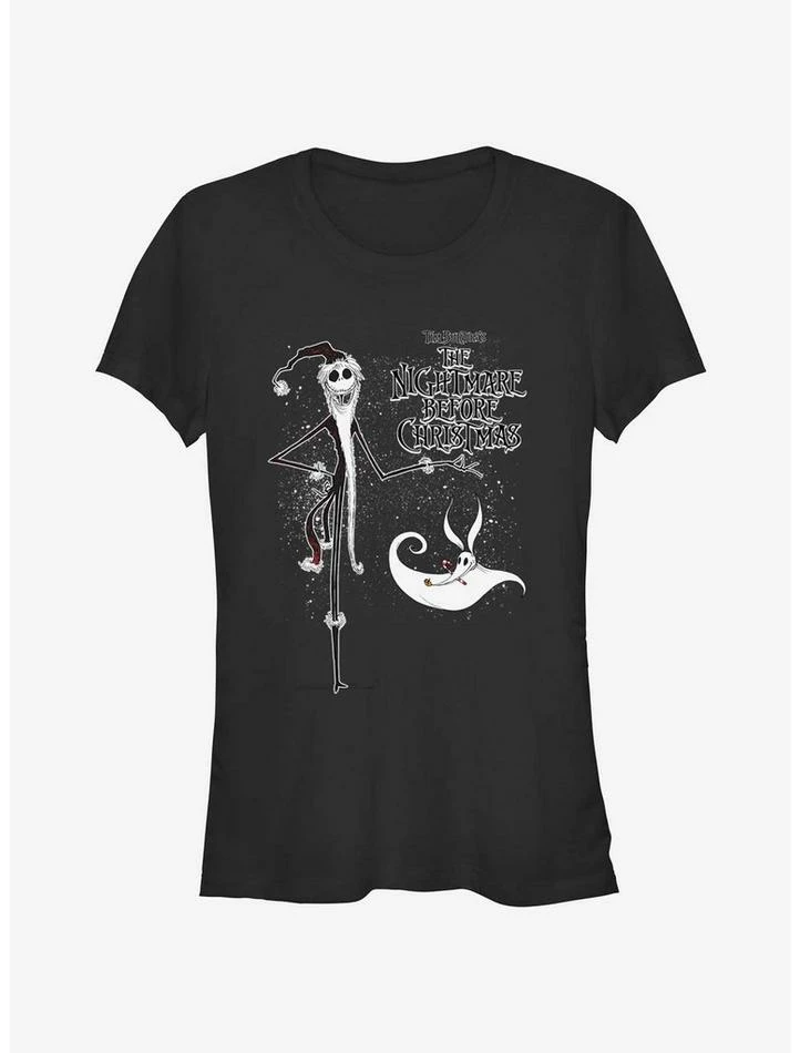 Outlet ๐ Disney The Nightmare Before ๐ Christmas Santa Jack and Zero ๐ง Girls T-Shirt โญ