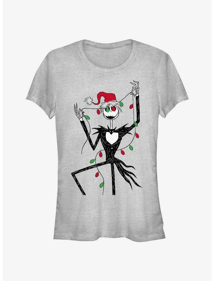 Buy ๐ฏ Disney The Nightmare Before โ Christmas Santa Jack โ Christmas Lights ๐ง Girls T-Shirt ๐
