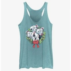 Discount 🎁 Disney 101 Dalmatians Puppy 🎅 Christmas Wreath 👧 Girls Tank 🌟