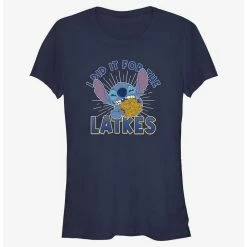 Cheap 😍 Disney Lilo & Stitch Did It For Hanukkah Latkes 👧 Girls T-Shirt 🛒