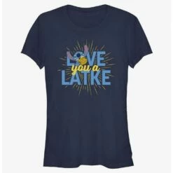 Coupon ✨ Disney Lilo & Stitch Hanukkah Love You A Latke 👧 Girls T-Shirt 👏