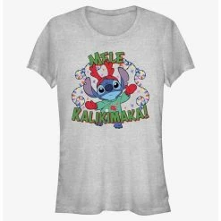 Deals 🥰 Disney Lilo & Stitch Mele Kalikimaka Merry 🎄 Christmas in Hawaiian 👧 Girls T-Shirt 😉
