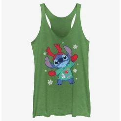 Cheap 🌟 Disney Lilo & Stitch Reindeer Stitch 👧 Girls Tank 🔥