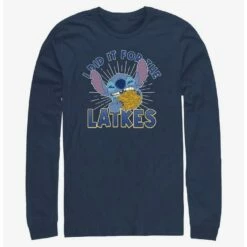 Cheap 🔥 Disney Lilo & Stitch Did It For Hanukkah Latkes Long-Sleeve T-Shirt 🎉