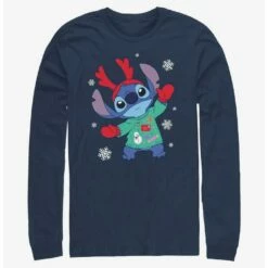 Buy 😍 Disney Lilo & Stitch Reindeer Stitch Long-Sleeve T-Shirt ⌛