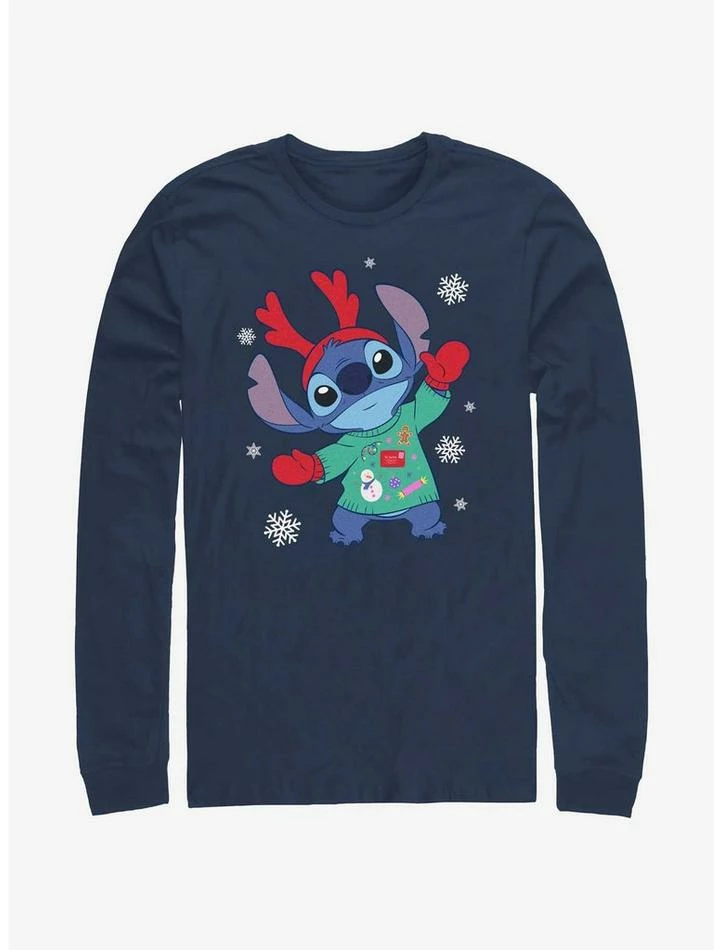 Buy ๐ Disney Lilo & Stitch Reindeer Stitch Long-Sleeve T-Shirt โ