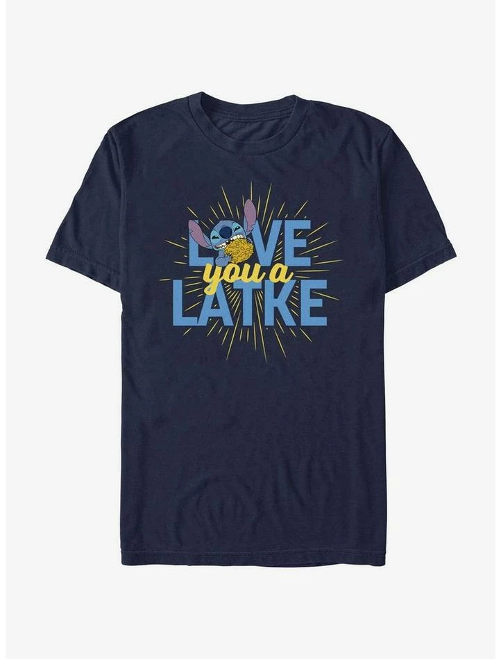 New ✨ Disney Lilo & Stitch Hanukkah Love You A Latke T-Shirt ⌛