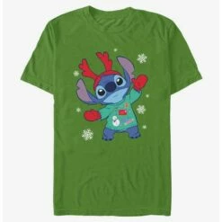 Coupon 🛒 Disney Lilo & Stitch Reindeer Stitch T-Shirt 🎉
