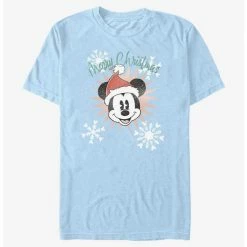Best Pirce ⭐ Disney Mickey Mouse Snowflakes Santa Mickey T-Shirt 🛒