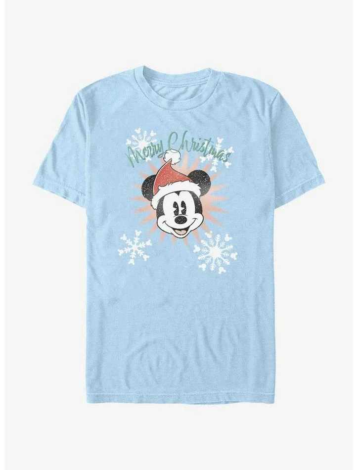 Best Pirce ⭐ Disney Mickey Mouse Snowflakes Santa Mickey T-Shirt 🛒