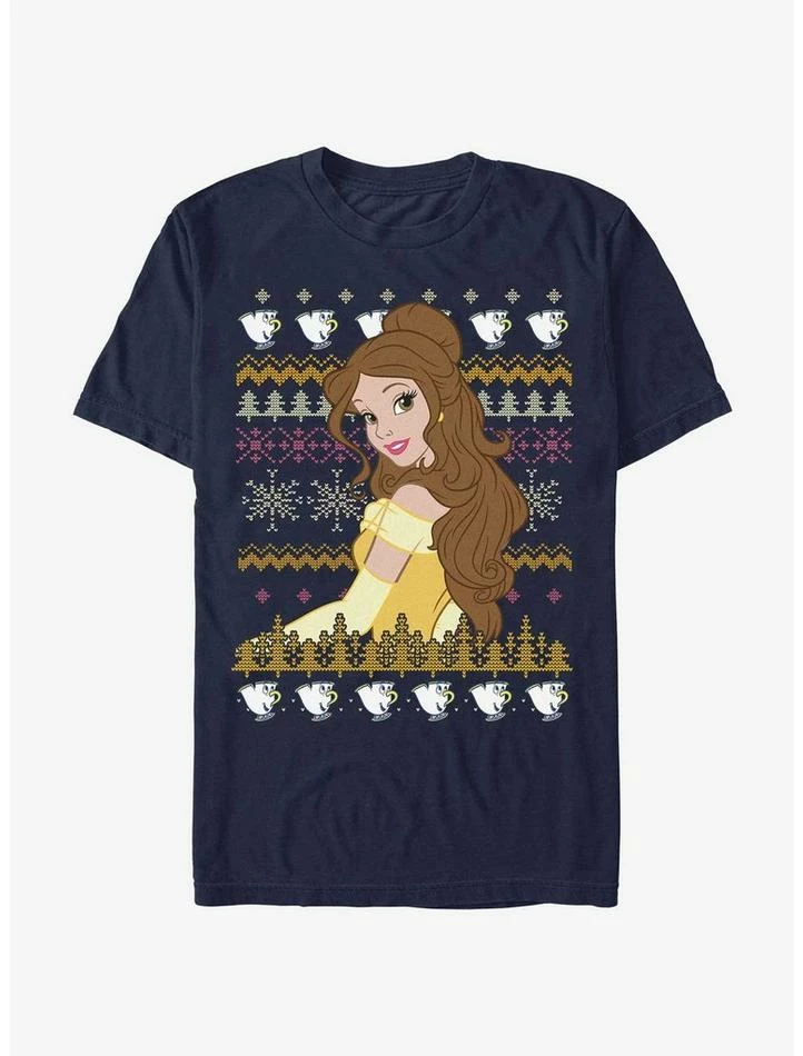 Best reviews of 😀 Disney Princesses Belle Teacups Ugly 🎅 Christmas Extra Soft T-Shirt 😍