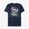 Outlet 😉 Disney Lilo & Stitch Santa Stitch 🔔 Christmas Lights Extra Soft T-Shirt 😀