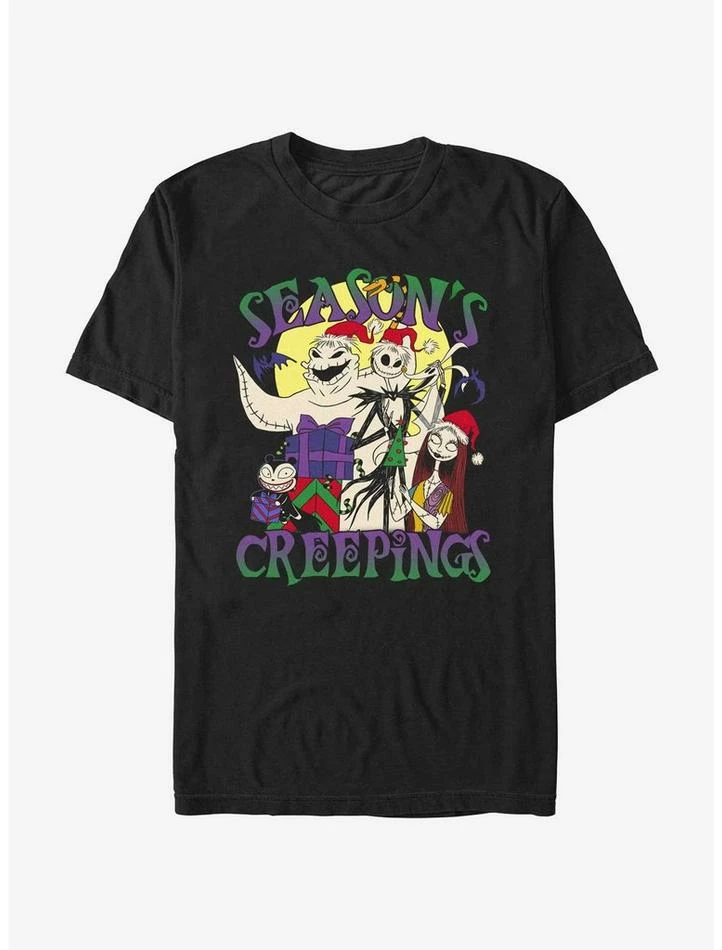 Deals โ๏ธ Disney The Nightmare Before ๐ Christmas Season's Creepings From Oogie, Jack, and Sally Extra Soft T-Shirt โญ