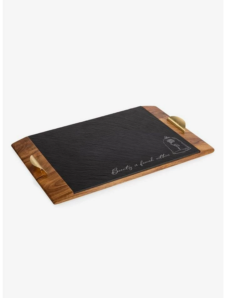 Coupon ✨ Disney Beauty And The Beast Covina Acacia And Slate Serving Tray ⌛