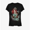 Promo 🌟 Disney The Little Mermaid Ariel Anchor 👧 Girls T-Shirt 🤩