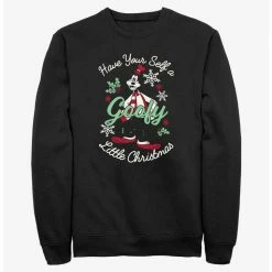 Promo ⌛ Disney Goofy Little 🎅 Christmas Black Sweatshirt ✔️
