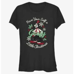 Brand new 😉 Disney Goofy Little 🎄 Christmas Black 👧 Girls T-Shirt 😀
