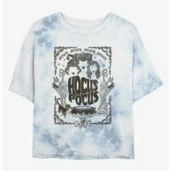 Brand new 👍 Disney Hocus Pocus 💀 Halloween Poster Tie-Dye 👧 Girls Crop T-Shirt ⭐