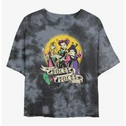 Cheap 😍 Disney Hocus Pocus Sanderson Sisters Badge Tie-Dye 👧 Girls Crop T-Shirt ❤️