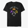 Discount ✔️ Disney Hocus Pocus We Fly Crossed Broom & Vaccum T-Shirt 😉