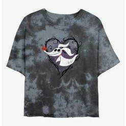 Buy 🛒 Disney The Nightmare Before 🎅 Christmas Zero Heart Tie-Dye 👧 Girls Crop T-Shirt ⌛