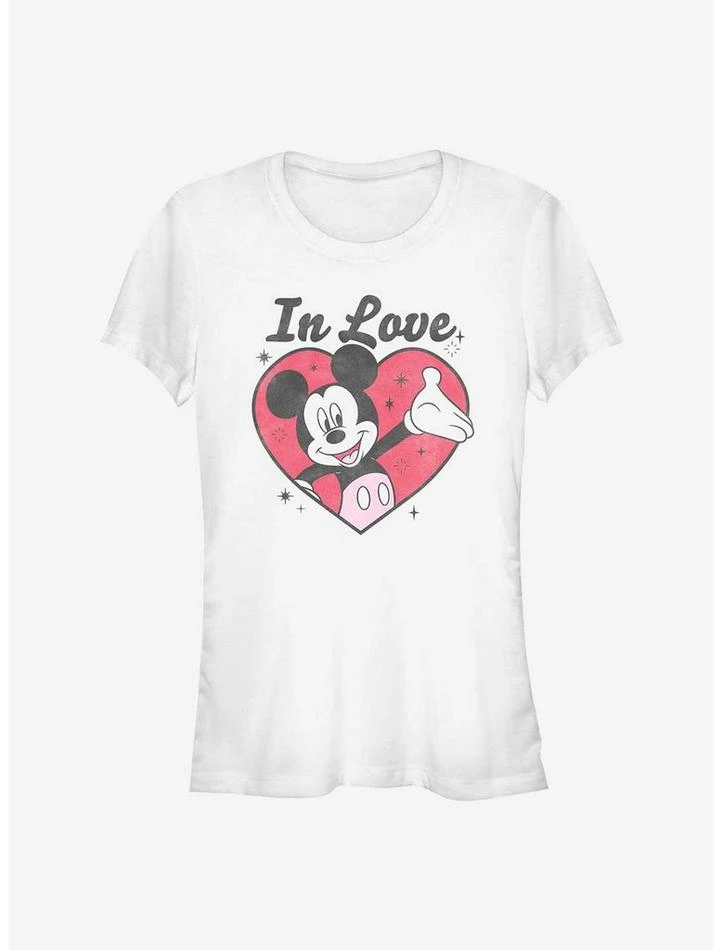 Best Pirce 😍 Disney Mickey Mouse Mickey In Love 👧 Girls T-Shirt 🥰