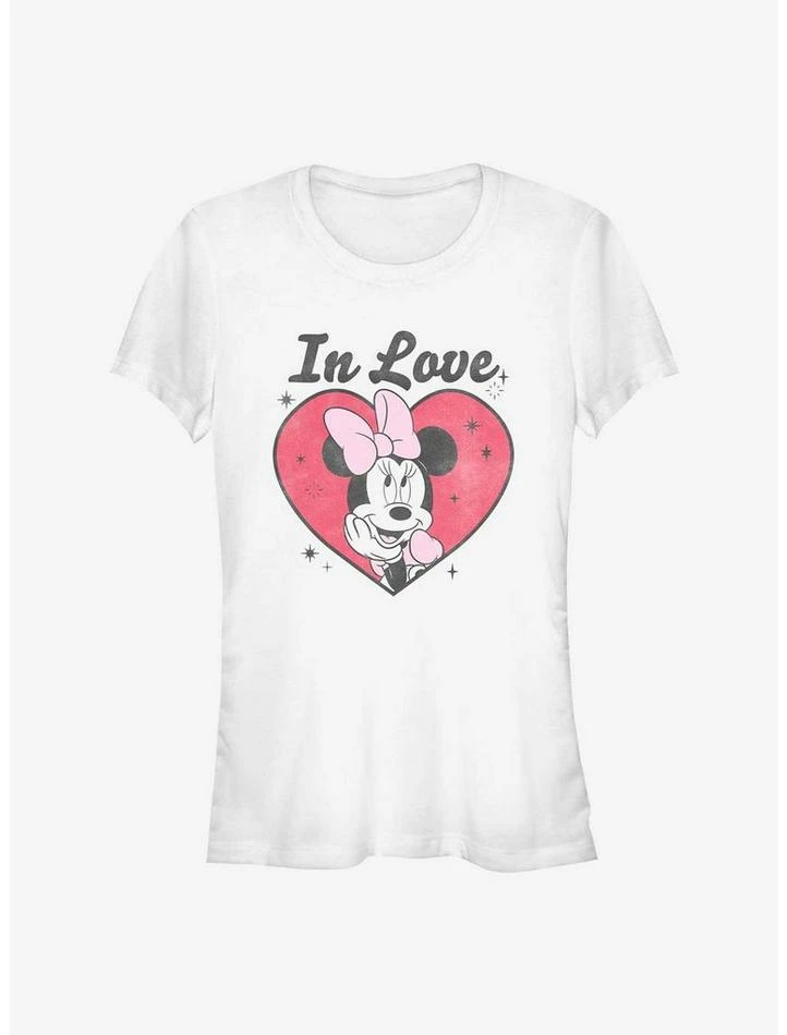 Best Pirce 😉 Disney Minnie Mouse Minnie In Love 👧 Girls T-Shirt ✔️