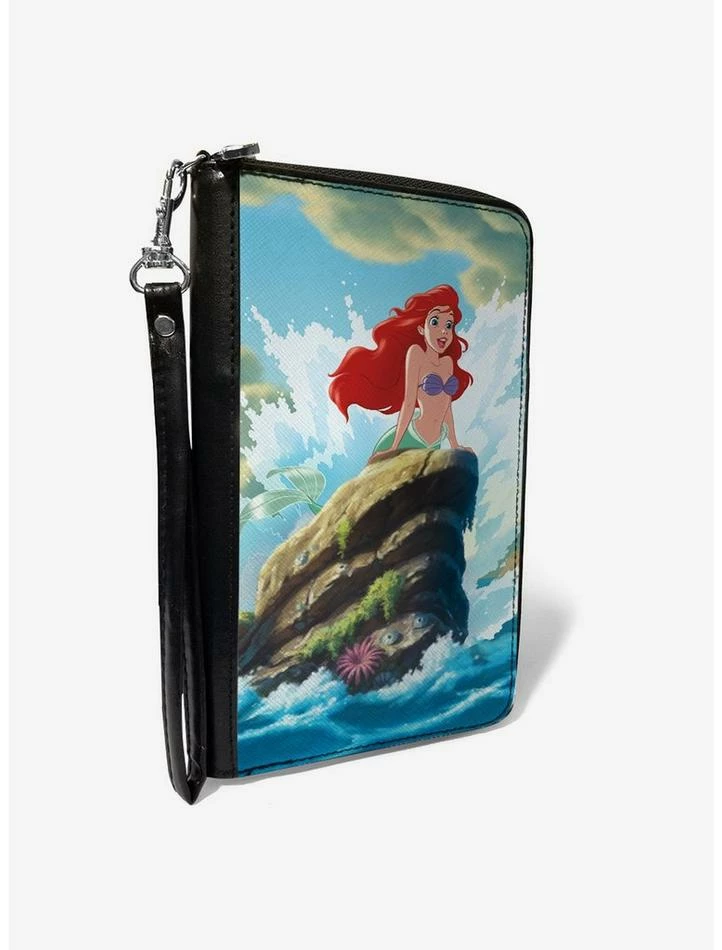 Best Sale 🔔 Disney The Little Mermaid Ariel Splash Rock Pose Zip Around Wallet 😀