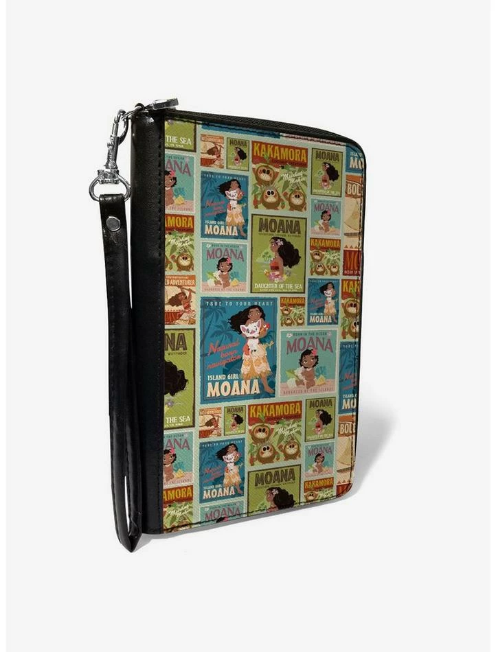 Flash Sale 🥰 Disney Moana Character Pose Blocks Collage Zip Around Wallet ⌛